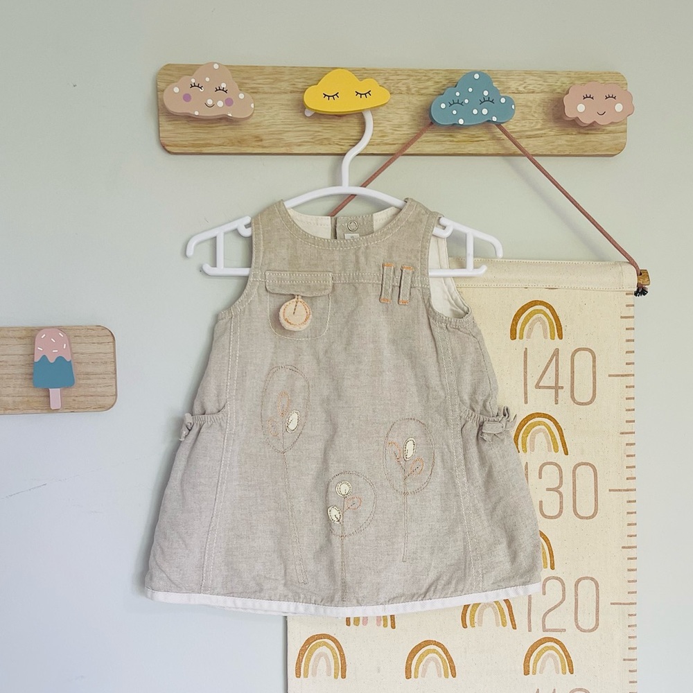 Mamas & Papas appliqué dress | neutral | 0-3 months - Picture 1 of 6